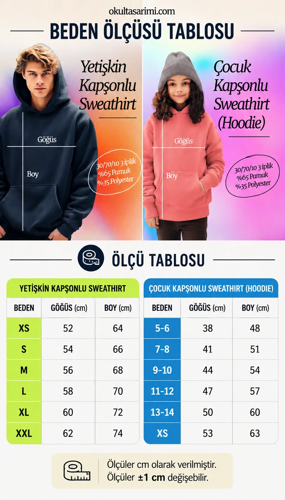 Hoodie Beden Ölçüsü