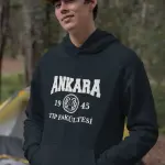 Ankara Üniversitesi Tıp Fakültesi 1945 Lacivert Kapüşonlu Sweatshirt