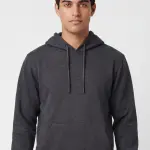 Antrasit Melanj Kapüşonlu Hoodie Sweatshirt