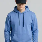 Pastel Mavi Kapüşonlu Hoodie Sweatshirt
