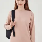 MEB Uyumlu Bej Uzun Kollu Tişört – %100 Pamuk