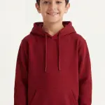 Bordo Unisex Kapüşonlu Sweatshirt – Okul Yönetmeliğine Uygun Rahat ve Şık Model
