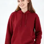 Bordo Kapüşonlu Hoodie – Günlük Rahat ve Tarz Sweatshirt