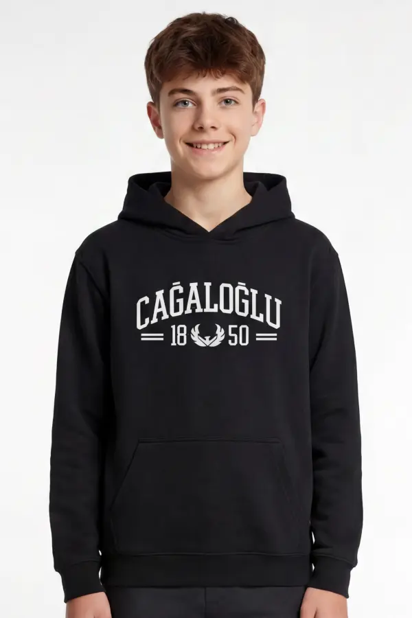 Çağaloğlu Anadolu Lisesi Siyah Kapşonlu Sweatshirt – 1850 Koleksiyon