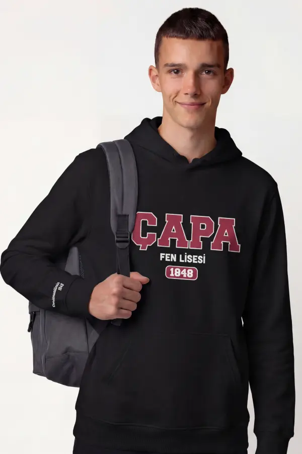 Çapa Fen Lisesi Siyah Kapşonlu Sweatshirt – 1848 Koleksiyon