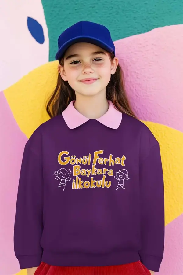 Gönül Ferhat Baykara İlkokulu Mor Sweatshirt