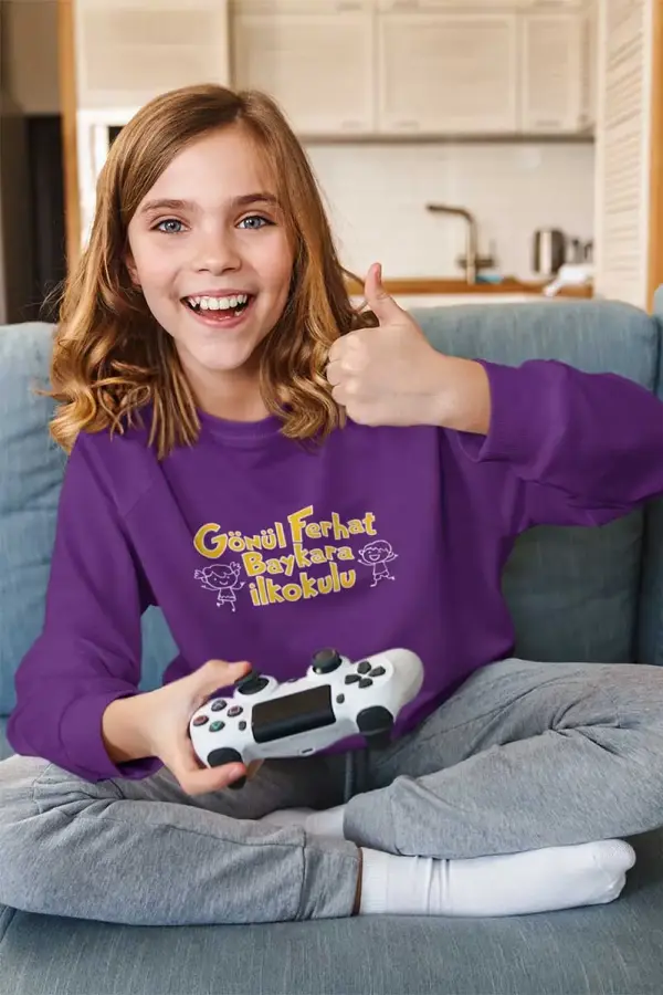Gönül Ferhat Baykara İlkokulu Mor Sweatshirt