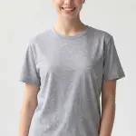 Gri-melanj Basic Tişört – %100 Pamuk, Rahat Kesim, Minimal Stil