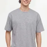 Gri-melanj Basic Tişört – %100 Pamuk, Rahat Kesim, Minimal Stil