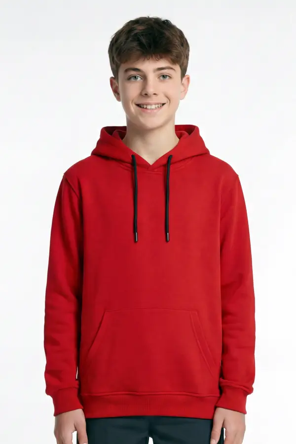 Kırmızı Kapüşonlu Hoodie – Rahat, Dayanıklı ve Tarz Sweatshirt
