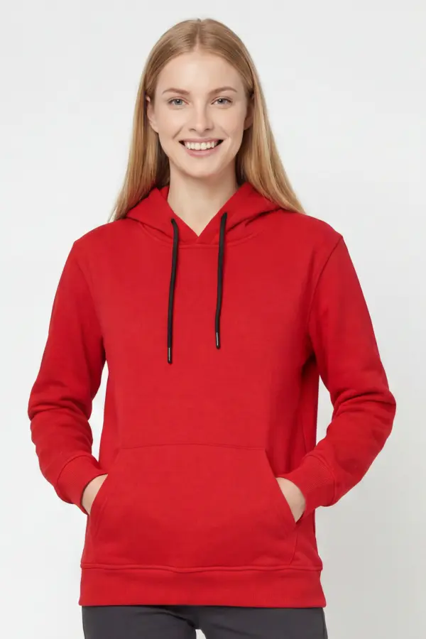 Kırmızı Kapüşonlu Hoodie – Rahat, Dayanıklı ve Tarz Sweatshirt
