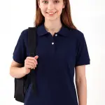 Lacivert Polo Yaka Tişört – MEB Uyumlu, %100 Pamuk, Günlük ve Okul Stili