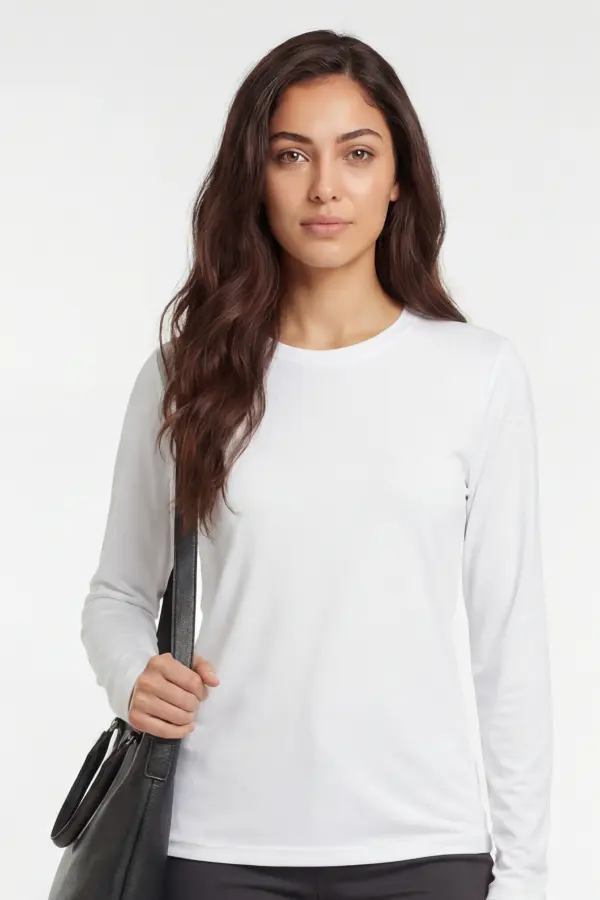 Beyaz Uzun Kollu Tişört – MEB Uyumlu %100 Pamuk Okul Stili