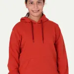 Kiremit Rengi Kapüşonlu Sweatshirt – Baskısız Okul Hoodie