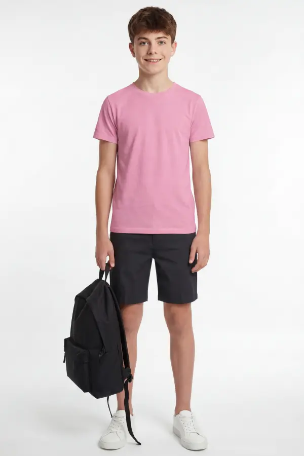 Pembe Basic Tişört – %100 Pamuk, Rahat ve Şık