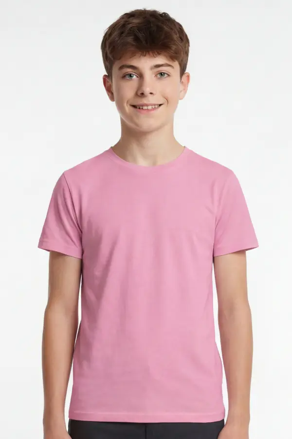 Pembe Basic Tişört – %100 Pamuk, Rahat ve Şık