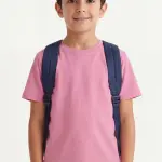 Pembe Çocuk Tişört – %100 Pamuk, MEB Uyumlu Sade Okul Tişörtü