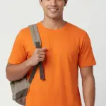Turuncu Basic Tişört – %100 Pamuk, MEB Uyumlu Sade Stil