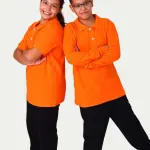 Turuncu Çocuk Unisex Polo Yaka Kısa Kollu Tişört – %100 Pamuk Okul Kıyafeti