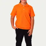Turuncu Çocuk Unisex Polo Yaka Kısa Kollu Tişört – %100 Pamuk Okul Kıyafeti
