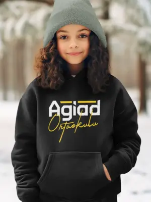 Agiad Ortaokulu Siyah Kapşonlu Sweatshirt