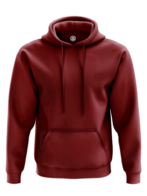 Bordo kapşonlu sweatshirt, kanguru cepli