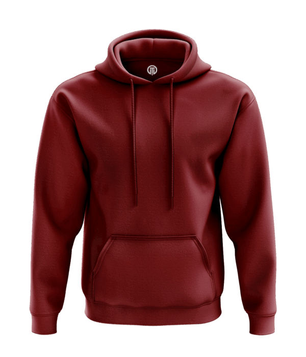 Bordo kapşonlu sweatshirt, kanguru cepli