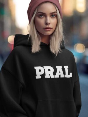 PRAL Siyah Kapüşonlu Sweatshirt