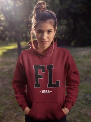Ankara Fen Lisesi Kapüşonlu Sweatshirt – Bordo, Unisex, 1964 Kolej Tasarımı
