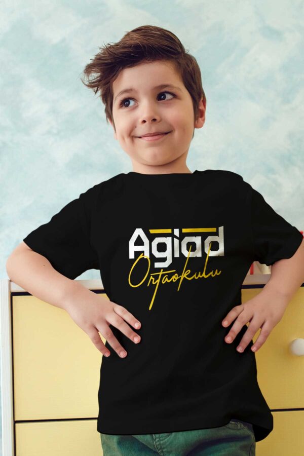 AGİAD Ortaokulu Siyah Tişört - Görsel 2