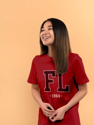 Ankara Fen Lisesi FL Tişört – Bordo Renk, Unisex, 1964 Kolej Stili