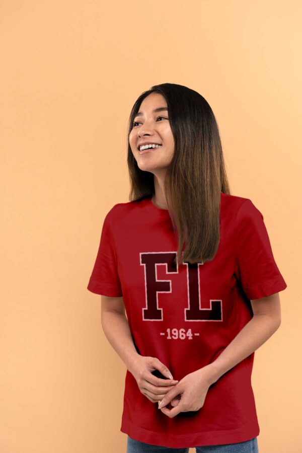 Ankara Fen Lisesi FL Tişört – Bordo Renk, Unisex, 1964 Kolej Stili