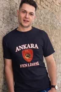 Ankara Fen Lisesi Tişört – Lacivert, Unisex, FL Armalı (Kopya)