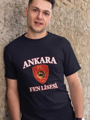 Ankara Fen Lisesi Tişört – Lacivert, Unisex, FL Armalı (Kopya)