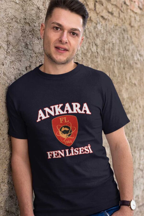Ankara Fen Lisesi Tişört – Lacivert, Unisex, FL Armalı (Kopya)