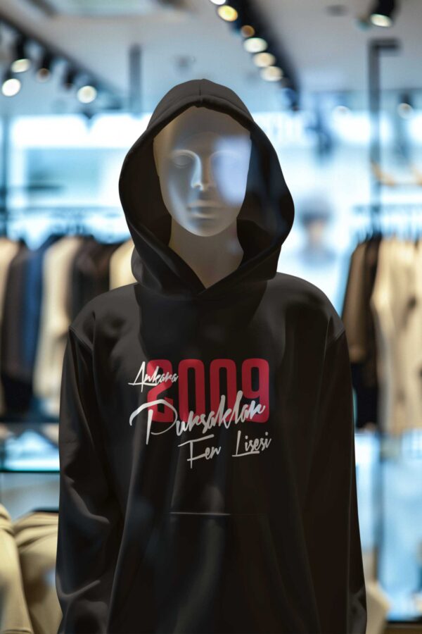 Ankara Pursaklar Fen Lisesi Kapüşonlu Sweatshirt – Siyah, Unisex, Modern Tasarım - Görsel 2