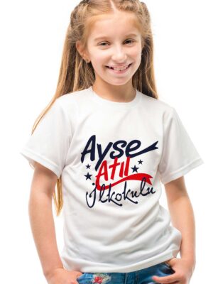 Ayşe Atıl İlkokulu Beyaz Tişört – Sağlıklı ve Rahat