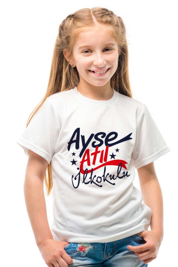 Ayşe Atıl İlkokulu Beyaz Tişört – Sağlıklı ve Rahat