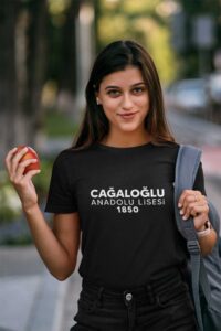 Cağaloğlu Anadolu Lisesi Siyah Tişört – 1850 Kuruluş Yılı Detaylı