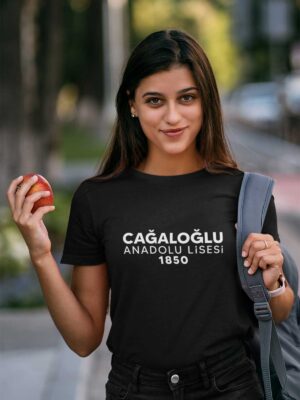 Cağaloğlu Anadolu Lisesi Siyah Tişört – 1850 Kuruluş Yılı Detaylı, Modern Tasarım