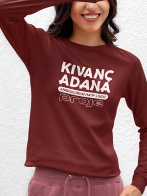 Kıvanç Adana Anadolu İmam Hatip Lisesi Bordo Uzun Kollu Tişört – Proje Okul Tasarımı