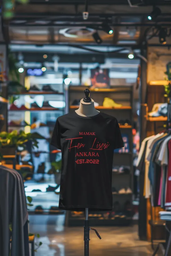 Mamak Fen Lisesi Siyah Tişört – Ankara Kolej Stili, EST.2022 - Görsel 2
