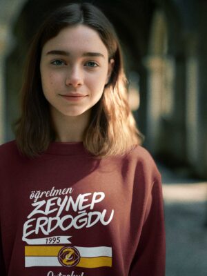 Öğretmen Zeynep Erdoğdu Ortaokulu Bordo Sweatshirt – Modern ve Rahat Kesim