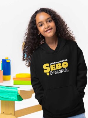Şehit Enver Buğur Ortaokulu Siyah Kapüşonlu Sweatshirt – Sıcak ve Tarz Okul Giyimi