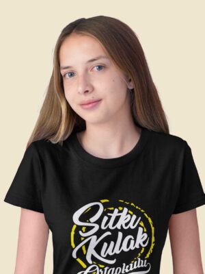 Sıtkı Kulak Ortaokulu Tişört – Siyah, Unisex, Sıfır Yaka Tasarım