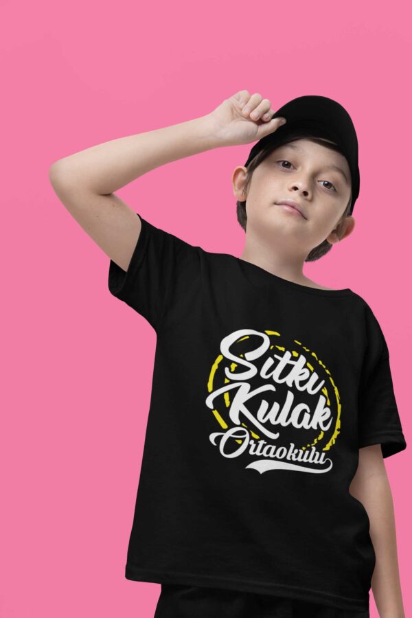 Sıtkı Kulak Ortaokulu Tişört – Siyah, Unisex, Sıfır Yaka Tasarım - Görsel 2