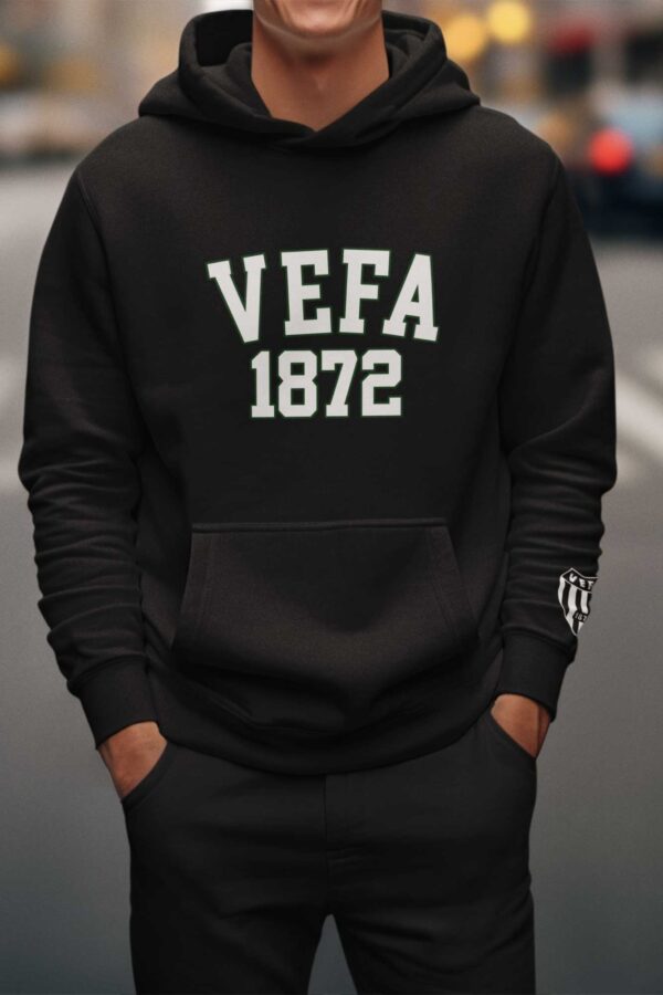 Vefa Lisesi 1872 Siyah Hoodie – Kolej Stili Kapüşonlu Sweatshirt - Görsel 2