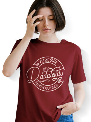 Yüreğir Dadaloğlu Anadolu Lisesi Tişört – Bordo, Unisex, Özel Tasarım