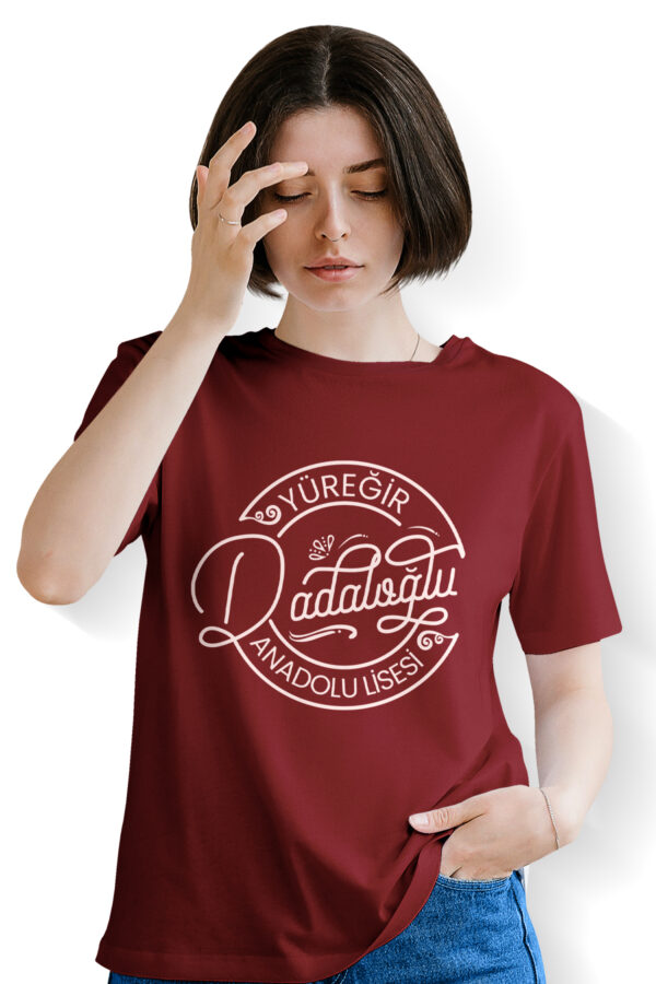 Yüreğir Dadaloğlu Anadolu Lisesi Tişört – Bordo, Unisex, Özel Tasarım