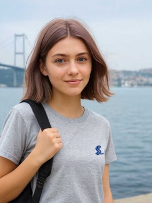 SSAL Gri Melanj Tişört – Boğaz Manzarasıyla Şehirli Stil!